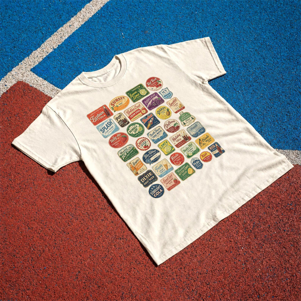 Retro Soda Labels T Shirt Off White
